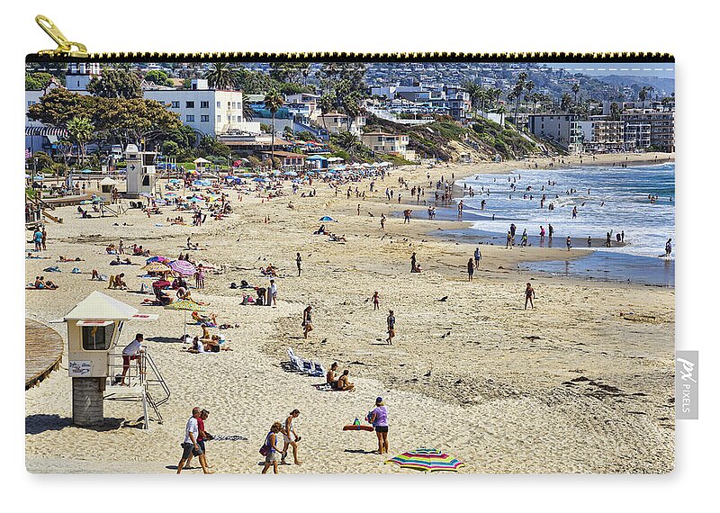 Laguna Beach Zip Pouch featuring the photograph The Beach at Laguna by Kelley King