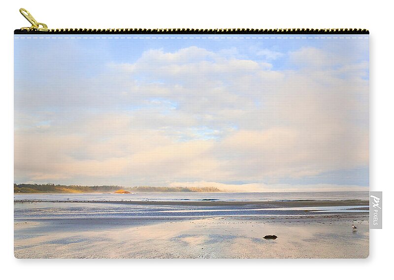 Beach Zip Pouch featuring the photograph The Beach At Tofino by Theresa Tahara