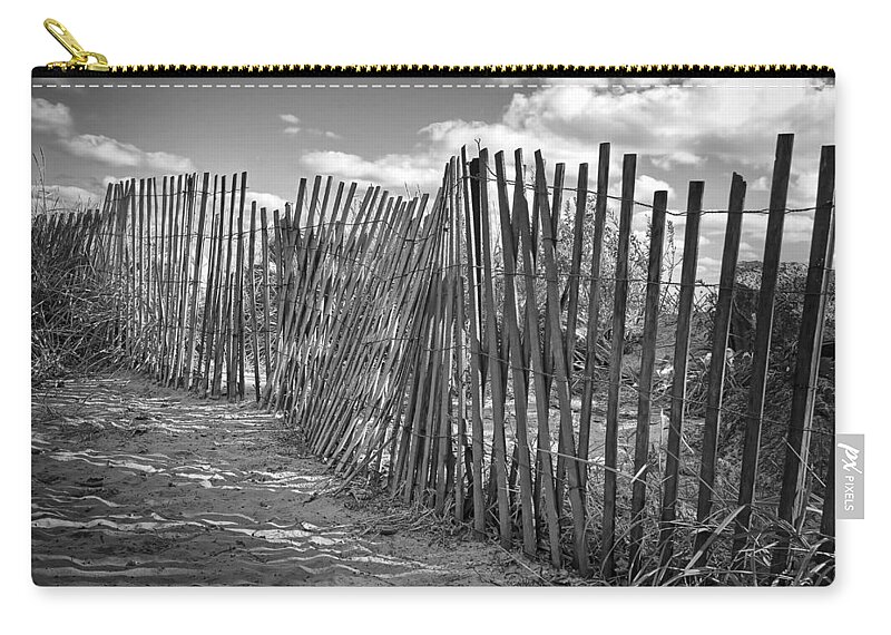 Beach Zip Pouch featuring the photograph The Beach Fence by Scott Norris