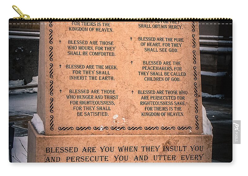 The Beatitudes Zip Pouch featuring the photograph The Beatitudes by Grace Grogan