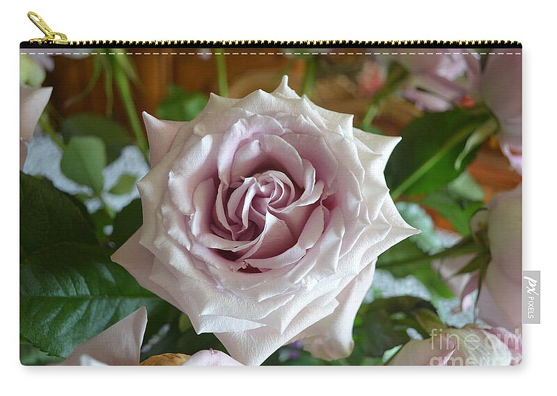 Rose Zip Pouch featuring the photograph The Beauty of a Flower by Jim Fitzpatrick