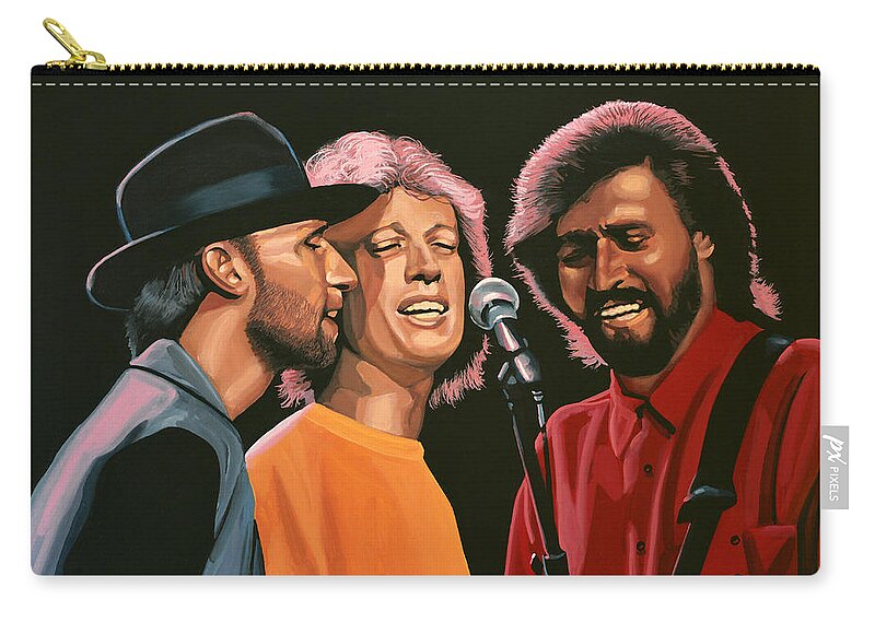 The Bee Gees Carry-all Pouch featuring the painting The Bee Gees by Paul Meijering