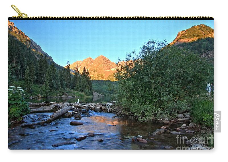 Adam Jewell Zip Pouch featuring the photograph The Bells And The Creek by Adam Jewell