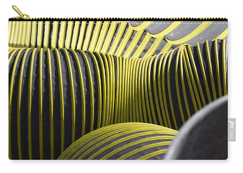 Yellow Tubing Zip Pouch featuring the photograph The Big Yellow Tube Five by Cathy Anderson