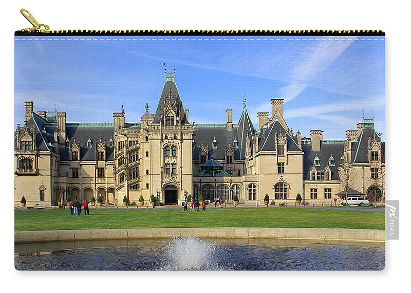 The Biltmore House Carry-all Pouch featuring the photograph The Biltmore Estate - Asheville North Carolina by Mike McGlothlen