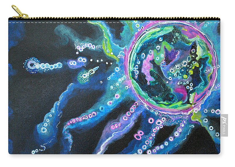 Lights Zip Pouch featuring the painting The Birth of Music by Patricia Arroyo