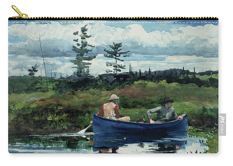 Wislow Homer Zip Pouch featuring the painting The Blue Boat by Winslow Homer