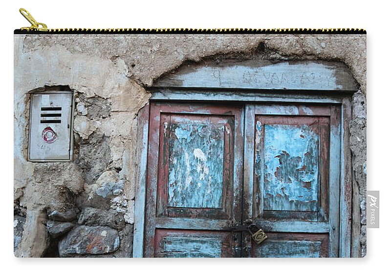 Blue Door Zip Pouch featuring the photograph The Blue Door 1 by James Brunker