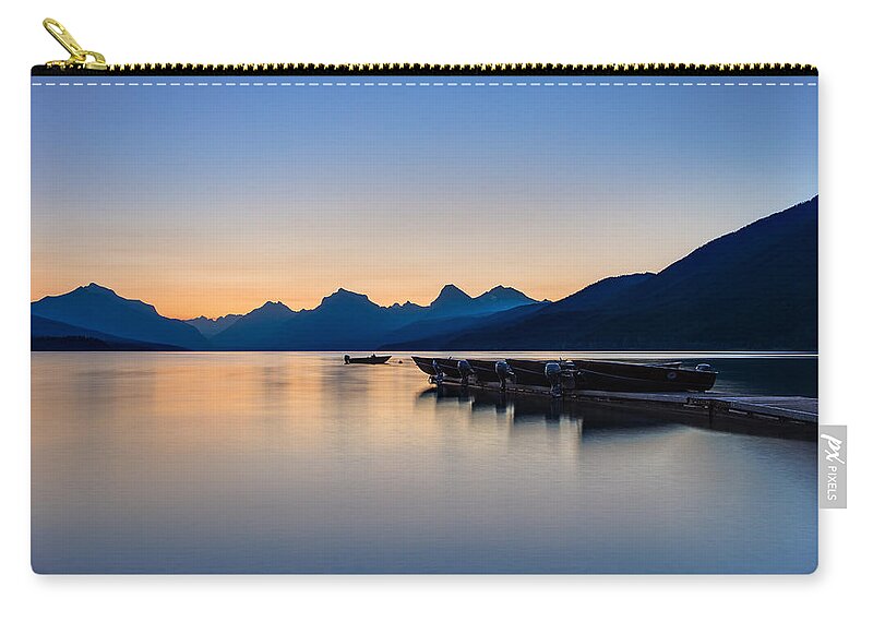 Glacier National Park Carry-all Pouch featuring the photograph The Blue Hour by Adam Mateo Fierro