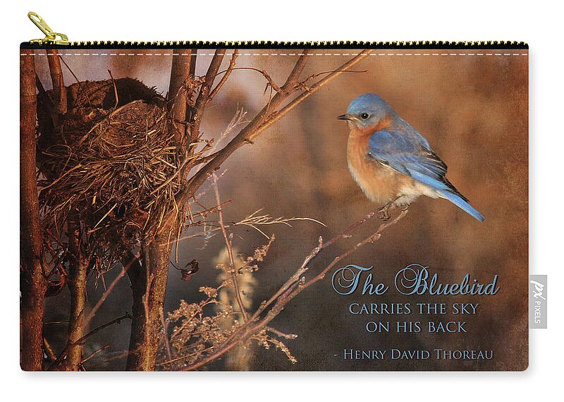 Bluebird Zip Pouch featuring the photograph The Bluebird by Lori Deiter
