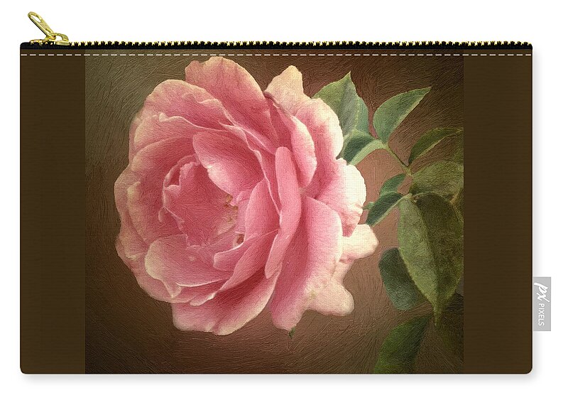 Pink Rose Zip Pouch featuring the painting The Blush of Innocence by RC DeWinter