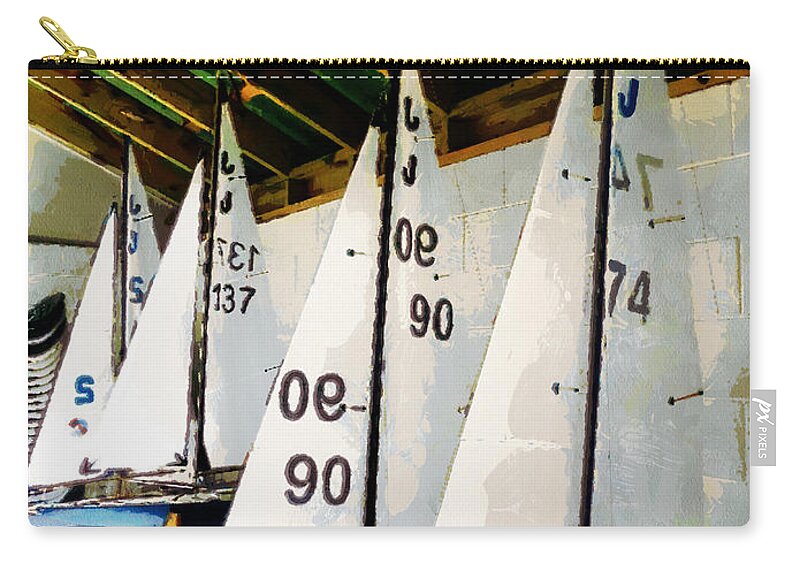 Sailing Zip Pouch featuring the photograph The Boat Shed by Steve Taylor