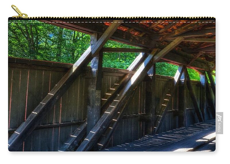 Covered Bridges Zip Pouch featuring the photograph The Bridge Timbers by Mel Steinhauer