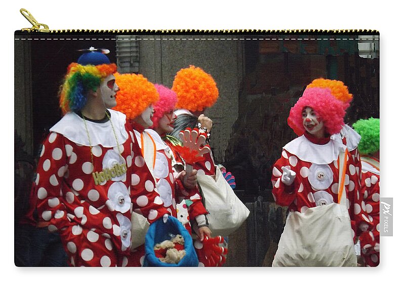 Clown Zip Pouch featuring the photograph The Brightest Street Performers by Brenda Brown