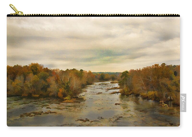 Broad River Zip Pouch featuring the painting The Broad River by Steven Richardson