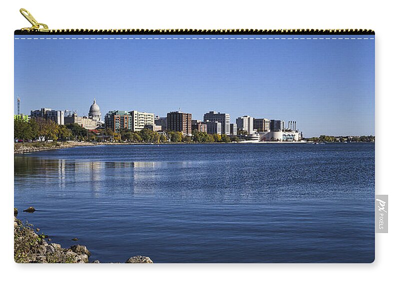 Capitol Zip Pouch featuring the photograph The Capitol and Monona Terrrace - Madison - Wisconsin by Steven Ralser