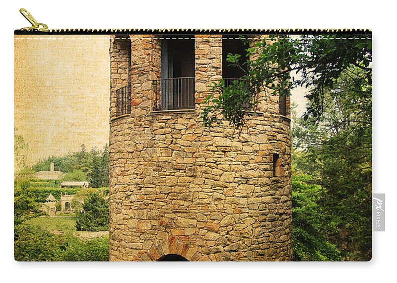 Gardens Zip Pouch featuring the digital art The Chimes Tower by Trina Ansel