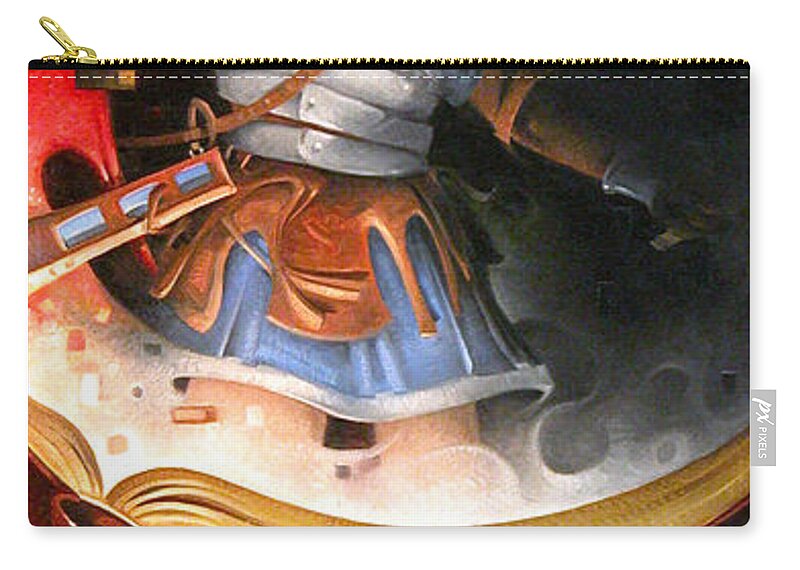 The Christian Soldier Zip Pouch featuring the painting The Christian Soldier by T S Carson