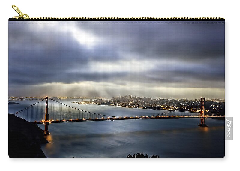 Clouds Zip Pouch featuring the photograph The City by Don Hoekwater Photography