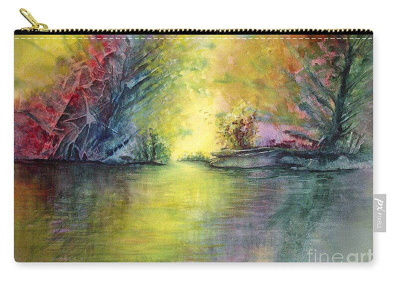 Water Zip Pouch featuring the painting The Clearing by Allison Ashton