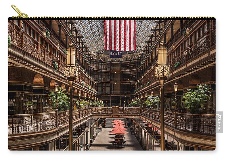 Arcade Zip Pouch featuring the photograph The Cleveland Arcade by Dale Kincaid