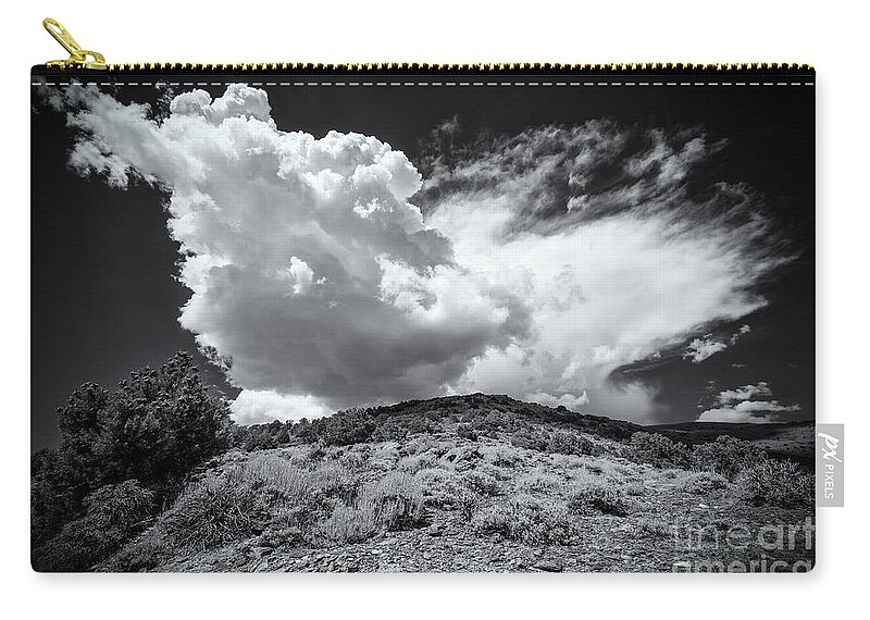 Black And White Photography Zip Pouch featuring the photograph The Cloud by Jennifer Magallon
