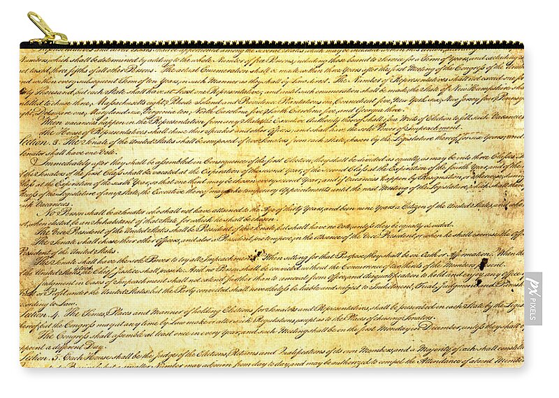 Constitution Carry-all Pouch featuring the mixed media The Constitution of the United States of America by Design Turnpike