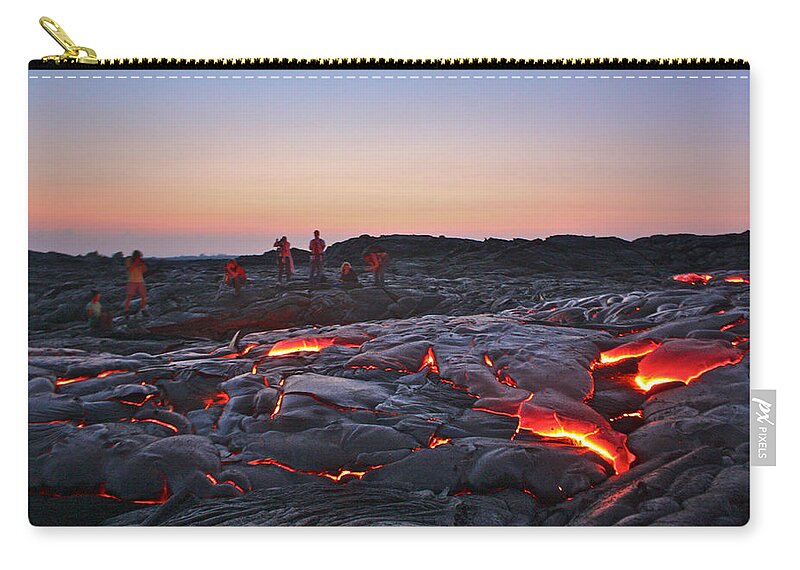 Birth Of Land Zip Pouch featuring the photograph The Dawn of Time by Venetia Featherstone-Witty