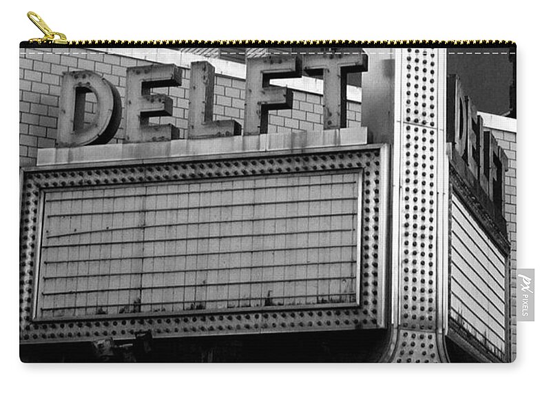 Theaters Zip Pouch featuring the photograph The Delft Marquette MI by Michelle Calkins