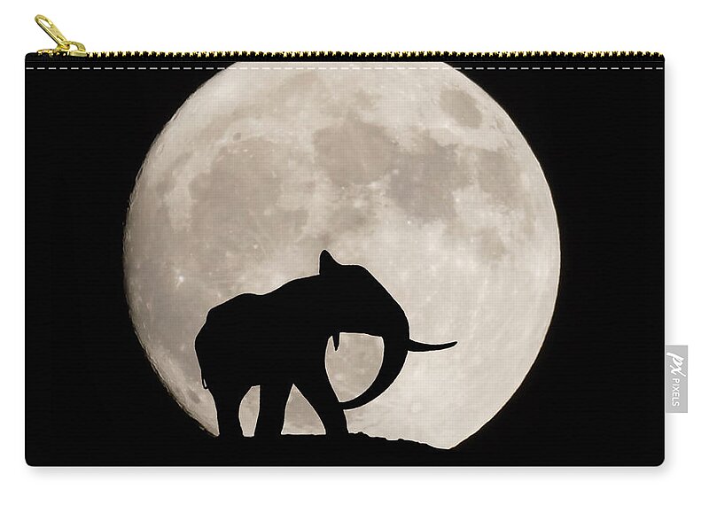 The Elephant Zip Pouch featuring the digital art The Elephant by Ernest Echols