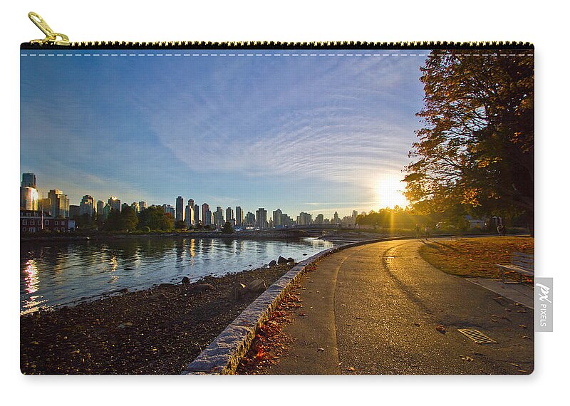 Sunset Zip Pouch featuring the photograph The Emerald city by Eti Reid