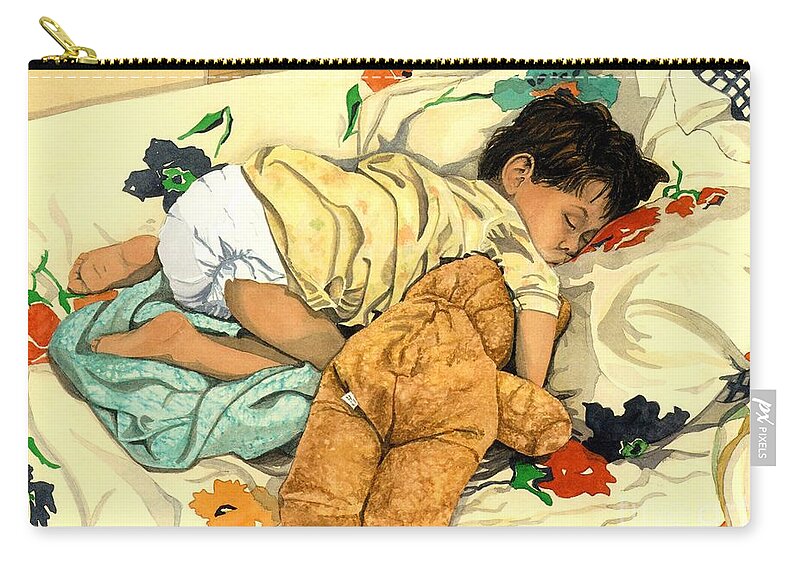Child Zip Pouch featuring the painting The End - Andy and Bear-Bear by Barbara Jewell