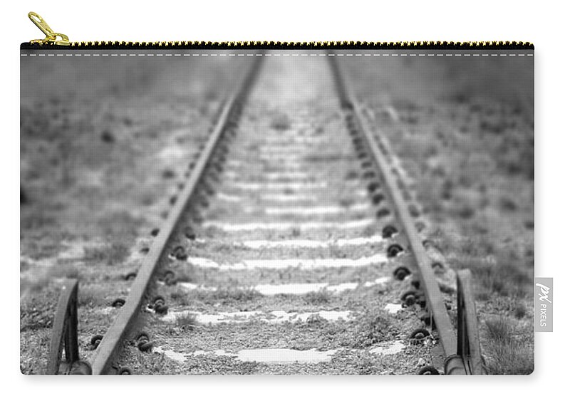 Railroad Zip Pouch featuring the photograph The End of the Line by Olivier Le Queinec