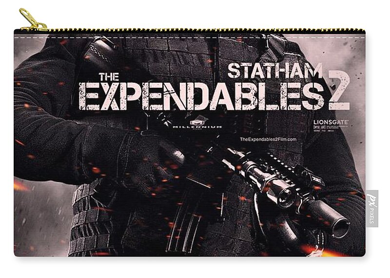 The Expendables 2 Zip Pouch featuring the photograph The Expendables 2 Statham by Movie Poster Prints
