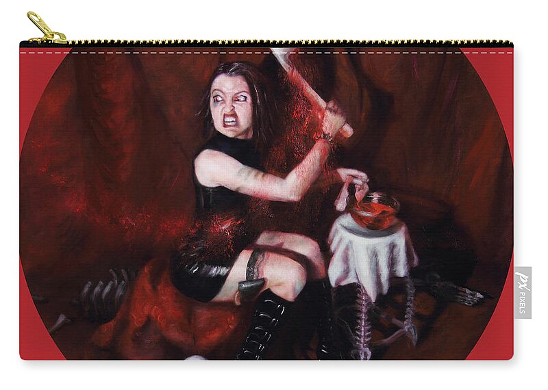 Shelley Irish Zip Pouch featuring the painting The Fearful by Shelley Irish