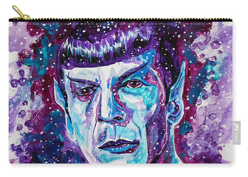 Portrait Zip Pouch featuring the painting The Final Frontier by Joel Tesch