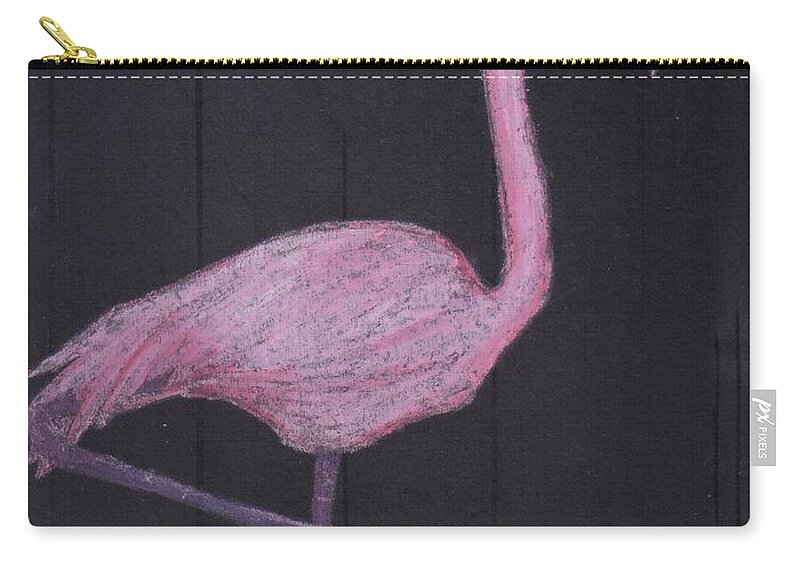 Flamingo Zip Pouch featuring the digital art the Flamingo by George Pedro