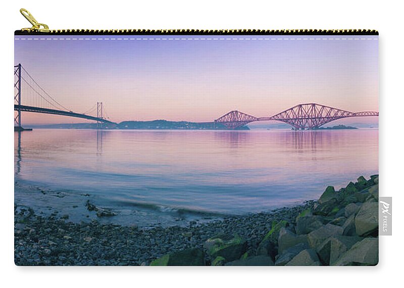 Tranquility Zip Pouch featuring the photograph The Forth Bridges by Daniele Carotenuto Photography