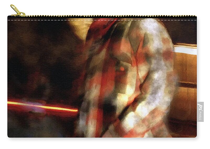 Man Zip Pouch featuring the painting The Foundryman by RC DeWinter