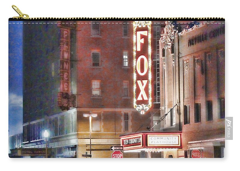 Fox Theater Zip Pouch featuring the photograph The Fox After the Show by Sylvia Thornton