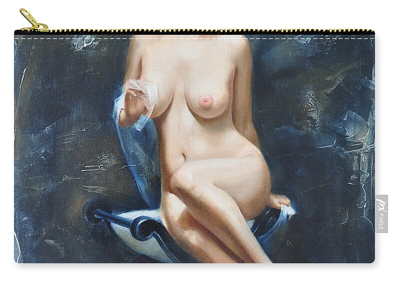 Oil Carry-all Pouch featuring the painting The french model by Sergey Ignatenko