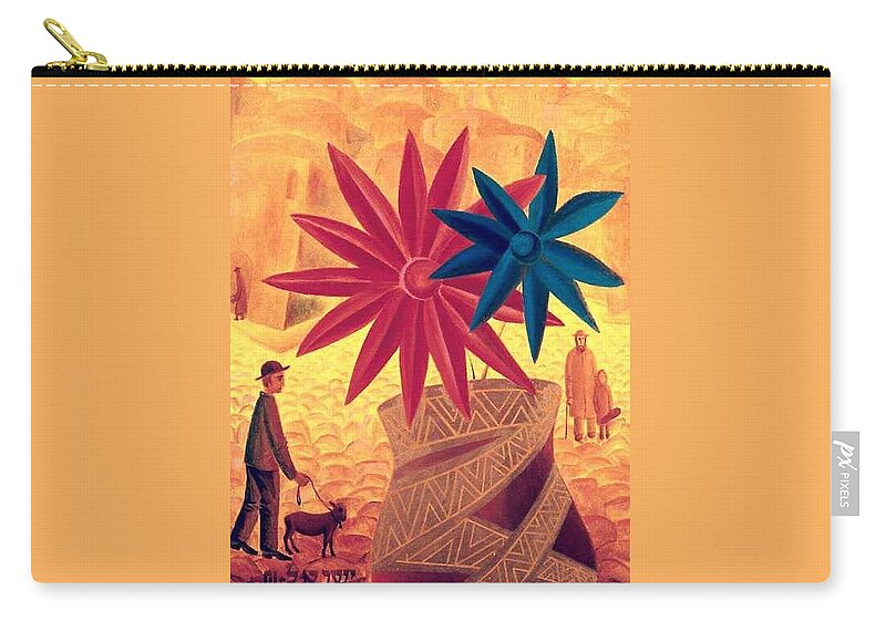 The Golden Jar Zip Pouch featuring the painting The Golden Jar by Israel Tsvaygenbaum