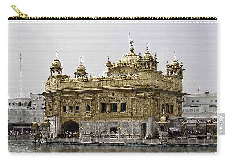 Amrit Sarovar Zip Pouch featuring the photograph The Golden Temple in Amritsar by Ashish Agarwal
