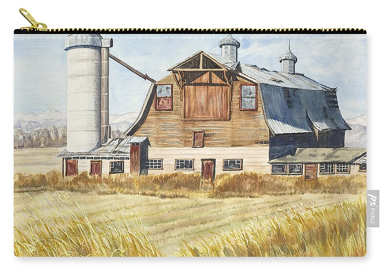 Barn Zip Pouch featuring the painting The Grand Old Barn by Link Jackson