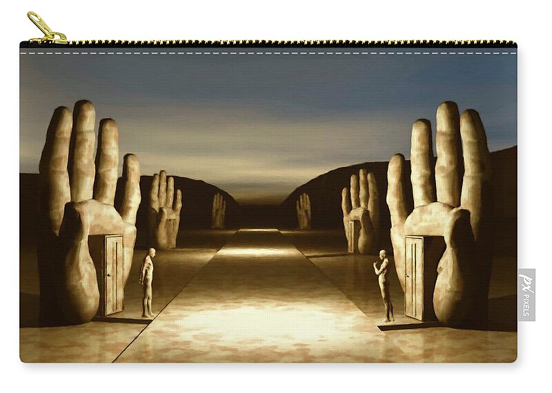 Great Divide Zip Pouch featuring the digital art The Great Divide by John Alexander