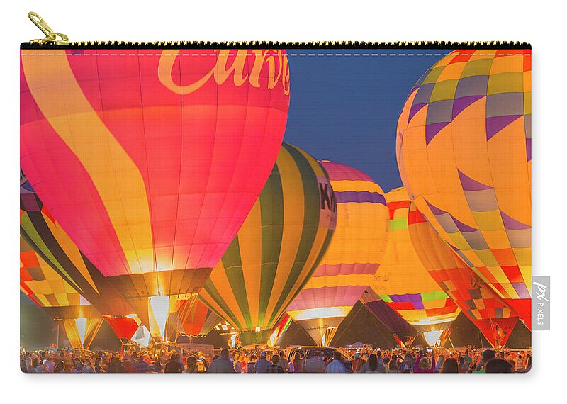People Zip Pouch featuring the photograph The Great Forest Park Balloon Race by Eddie Brady