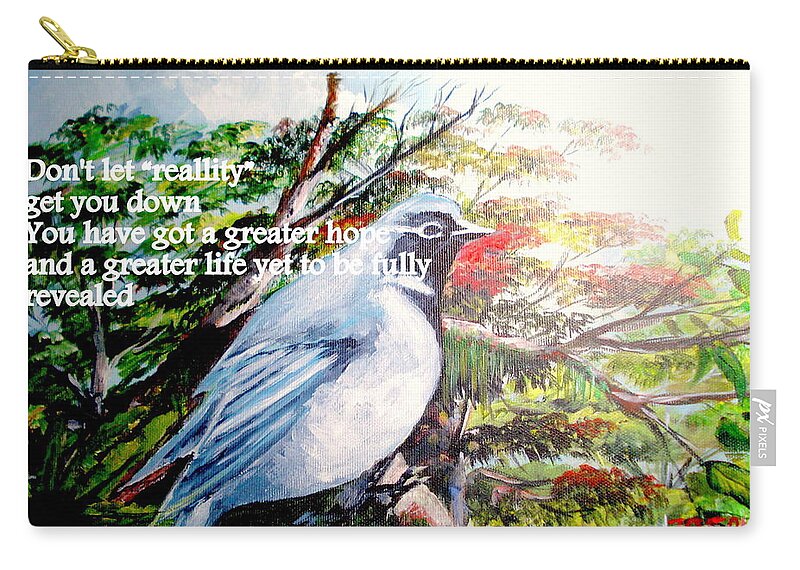 Bird Zip Pouch featuring the painting The Greater Hope And Life by Jason Sentuf