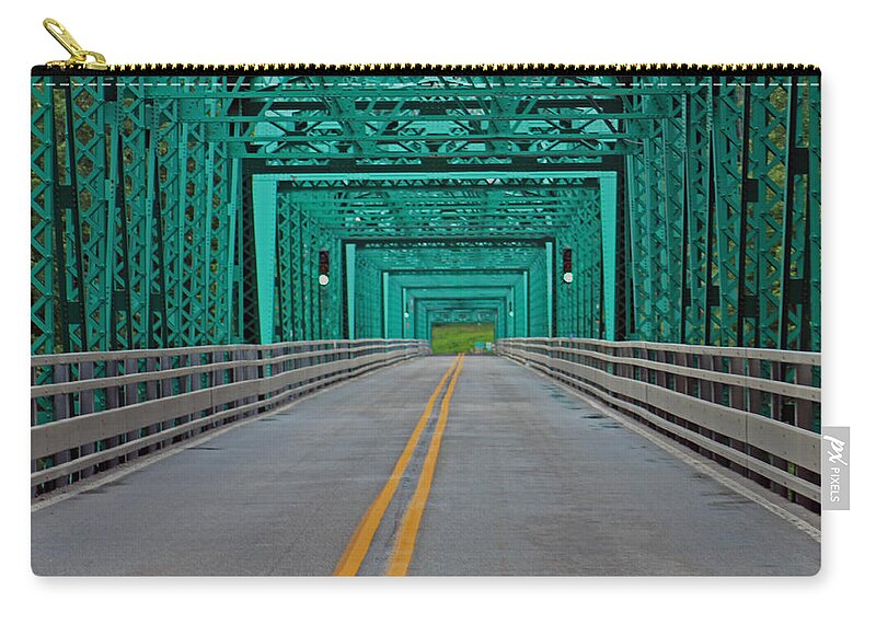 Bridge Zip Pouch featuring the photograph The green bridge by Lily K