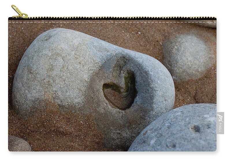 Heart Zip Pouch featuring the photograph The Heart of Omaha Beach by John Daly