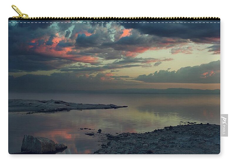 Salton Sea Zip Pouch featuring the photograph The Heat of the Night by Laurie Search